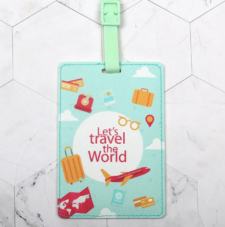 Étiquette pour bagage "let's travel the world"